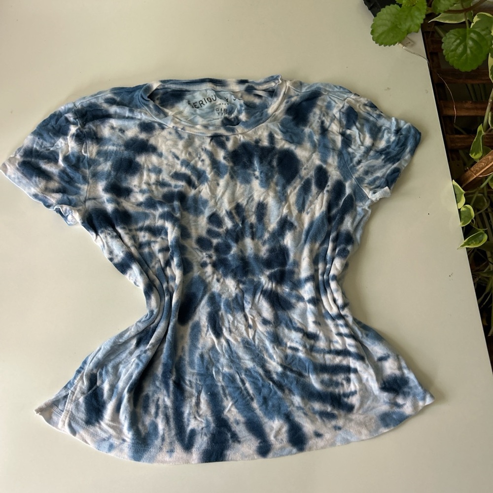 Aeropostale Blue Tie-Dye Short Sleeve Tee